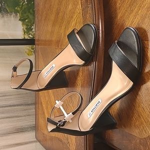 New! Stillieve Sherry Womens 7 black ankle strap block heel sandal dress shoes
